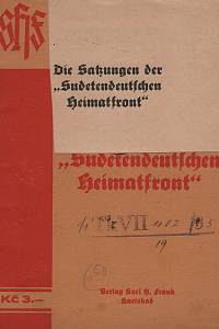 114453. Die Satzungen der Sudetendeutschen Heimatfront