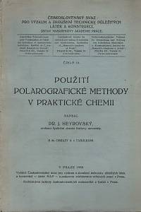 108884. Heyrovský, Jaroslav – Použití polarografické methody v praktické chemii