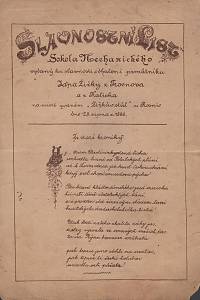 Výletní noviny Nechanického Sokola, 1. Výlet r. 1884 / Výletní listy Nechanického Sokola, Druhý výlet 1884 / Slavnostní list Sokola Nechanického / Výletní noviny Sokola Čáslavského.