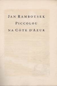 Rambousek, Jan – Piccolou na Côte d'Azur