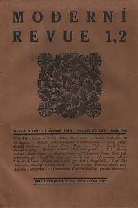 118396. Moderní revue, Ročník XXVII., číslo 1-2 (1920-1921; svazek XXXVI, sešit 296, listopad 1920)