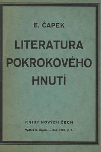 29519. Čapek, Emil – Z literatury pokrokového hnutí (Bibliografická studie k vývoji moderní české kultury.)