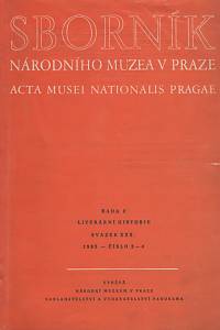 66770. Sborník Národního muzea v Praze, Řada C - Literární historie, Svazek XXX., číslo 3-4 (1985)