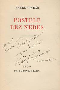 Konrád, Karel – Postele bez nebes (podpis)