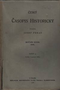 126757. Český Časopis Historický, Ročník XXXII., sešit 3 (1926)