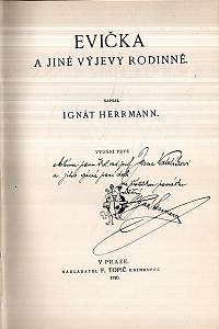 Herrmann, Ignát – Evička a jiné výjevy rodinné (podpis)