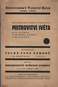 128014. Amateurský Taneční Klub (1923-1933) - Mezinárodní taneční závody o mistrovský světa