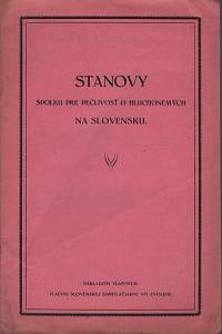 128015. Stanovy Spolku pro pečlivosť o hluchonemých na Slovensku