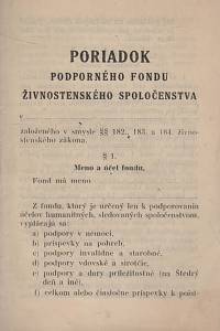 128122. Poriadok Podporného fondu živnostenského spoločenstva