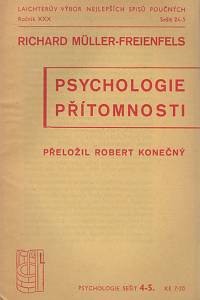 104884. Müller-Freienfels, Richard – Psychologie přítomnosti