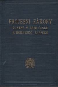 131781. Schrotz, Karel / Jurášek, Stanislav – Procesní zákony platné v zemi České a Moravsko-Slezské.