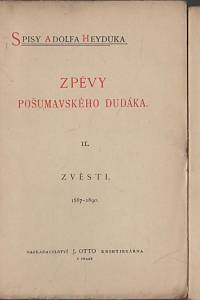 133129. Heyduk, Adolf – Zpěvy pošumavského dudáka I. (Písně. 1887-1890) - II. (Zvěsti. 1887-1890) - III. (Děje. 1887-1890)