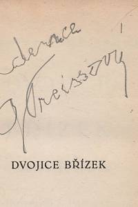 Preissová, Gabriela – Dvojice břízek, Korutanský román (podpis)