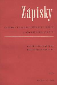 135140. Zápisky katedry československých dějin a archivního studia, Ročník IV. (1960)