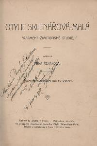 Řeháková, Anna – Otylie Sklenářová-Malá, Fragment životopisné studie (podpis)