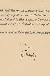 Vik, Karel / Táborský, František – Praha v barevných dřevorytech Karla Vika (podpis)