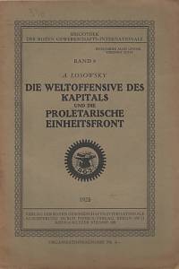 62488. Losowskij, Solomon Abramovič – Die Weltoffensive des Kapitals und die proletarische Einheitsfront 