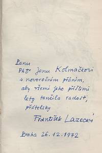 Lazecký, František – Jenom vzlyk temnot (podpis)