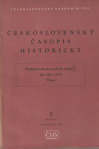 141273. Československý časopis historický - Přehled československých dějin II. (do roku 1918) These, příloha 2