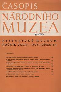 141051. Časopis Národního muzea. Historické muzeum, Ročník CXLIV., číslo 3-4 (1975)