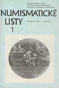 142622. Numismatické listy, Ročník XLV., číslo 1 (1990)