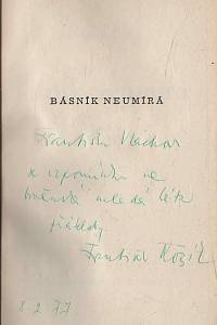 Kožík, František – Básník neumírá (podpis)