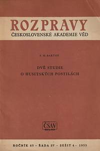 149074. Bartoš, František Michálek – Dvě studie o husitských postilách