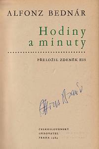 Bednár, Alfonz – Hodiny a minuty (podpis)