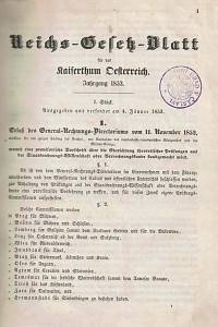 Reichs-Gesetz-Blatt für das Kaiserthum Oesterreich, Jahrgang 1853, Stück I.-XXXVI.