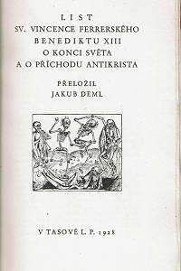 svatý Vincenc Ferrerský – List sv. Vincence Ferrerského Benediktu XIII. o konci světa a o příchodu Antikrista (podpis)