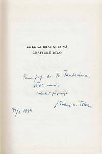 Toman, Prokop H. – Zdenka Braunerová, Popisný seznam grafického díla (podpis)