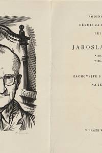 Šimon, Pavel – Rodina Pickova děkuje za projev účasti pří úmrtí Jaroslava Picky (* 30.1.1897 - † 26.6.1957), Zachovejte s námi vzpomínku na jeho dílo. V Praze v srpnu 1957