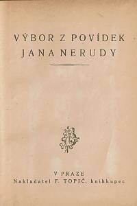 Neruda, Jan / Novák, Arne (usp.) – Vybrané spisy Jana Nerudy ve čtyřech dílech, Díl II., Výbor z povídek