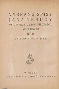 Neruda, Jan / Novák, Arne (usp.) – Vybrané spisy Jana Nerudy ve čtyřech dílech, Díl II., Výbor z povídek