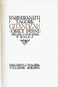 Tagore, Rabindranath – Gitándžali (Obět písní)