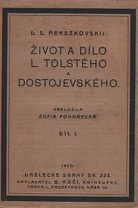 155919. Merežkovskij, Dmitrij Sergejevič – Život a dílo L. Tolstého a Dostojevského, díl 1.