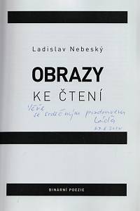 Nebeský, Ladislav – Obrazy ke čtení, Binární poezie (podpis)