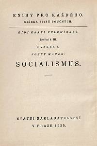 Macek, Josef – Socialismus