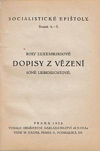 Luxemburgová, Rosa – Dopisy z vězení Soně Liebknechtové