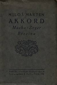 1086. Marten, Miloš – Akkord : Mácha, Zeyer, Březina : essaie