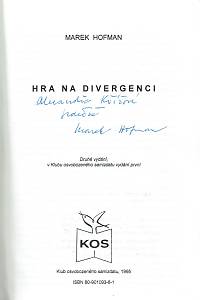 Hofman, Marek – Hra na divergenci (podpis)