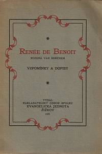 155549. Benoît, Renée de – Vzpomínky a dopisy