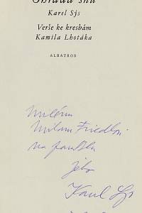 Sýs, Karel – Ohrada snů : verše ke kresbám Kamila Lhotáka (podpis)