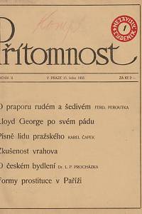 Peroutka, Ferdinand (red.) – Přítomnost, Nezávislý týdeník, Ročník II. (1925)