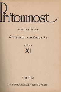 Peroutka, Ferdinand (red.) – Přítomnost, Nezávislý týdeník, Ročník XI. (1934)