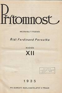 Peroutka, Ferdinand (red.) – Přítomnost, Nezávislý týdeník, Ročník XII. (1935)