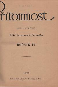 Peroutka, Ferdinand (red.) – Přítomnost, Nezávislý týdeník, Ročník IV. (1927)