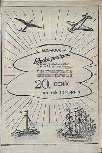 156879. M.K. Moučka. Letecká prodejna – 20. ceník pro rok 1942-1943