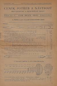 156903. Ceník potřeb a nástrojů pro grafické a rukodělné práce : červenec 1930