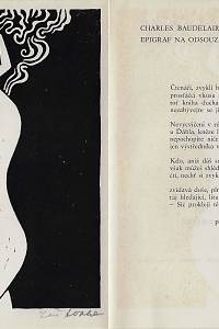 Laštovka, Karel / Baudelaire, Charles – Epitaf na odsouzenou knihu - P. F. 1967 Milan Friedl